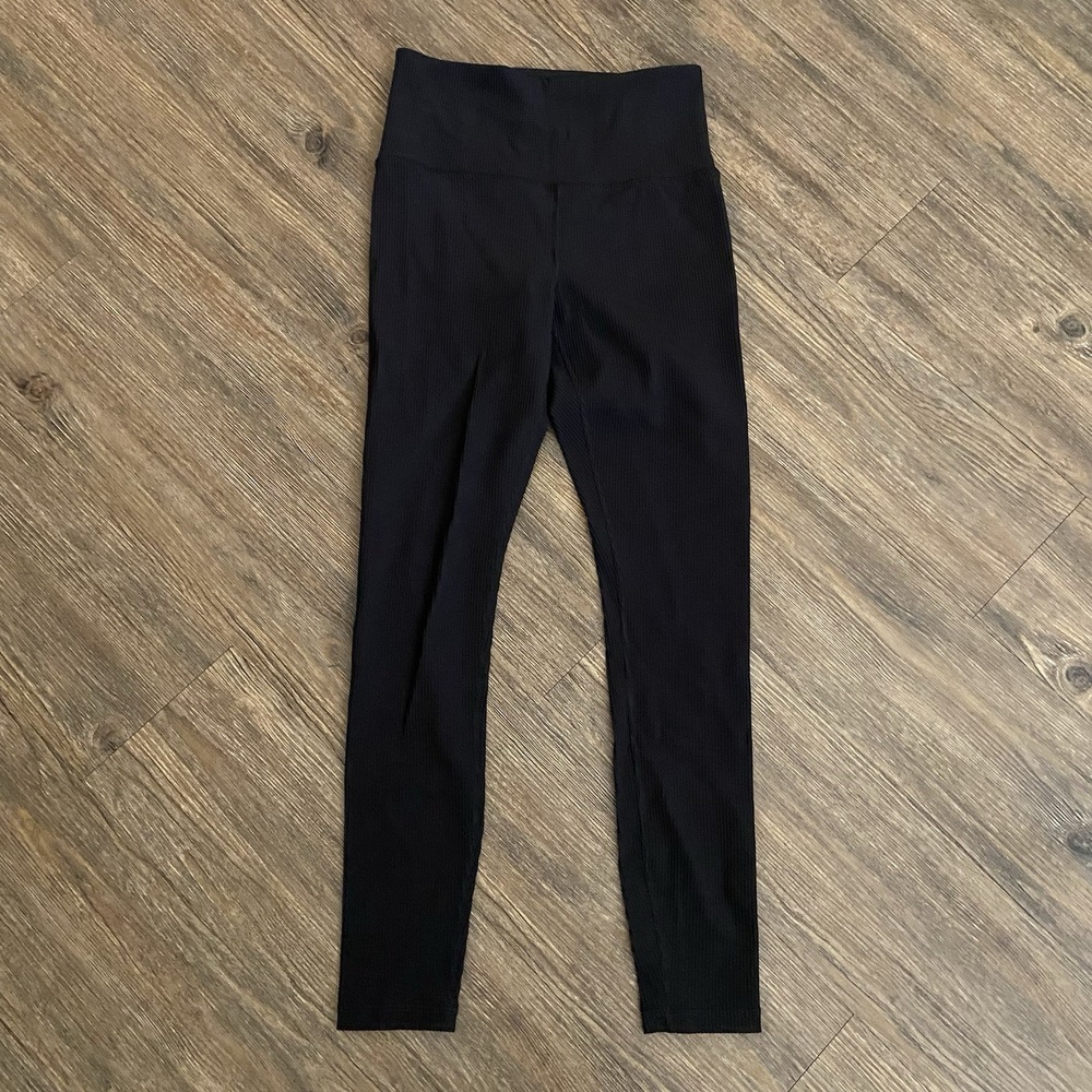 Athleta Women's Elation Ultra High Rise Ribbed Legging Stretch Black Size Small